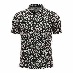 Duvin Leopard Print Polo/Golf Shirt-Men’s Medium
